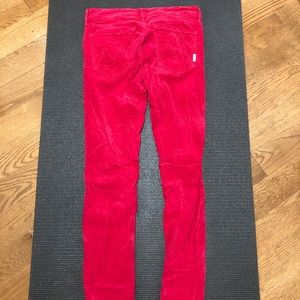 MOTHER red velvet mid /low rise skinny  jeans